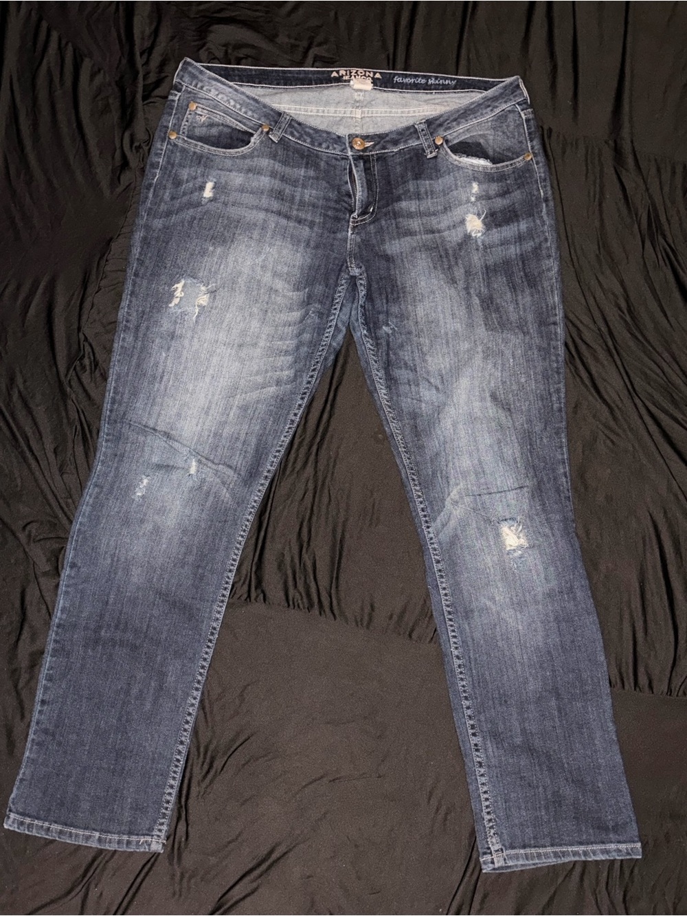 Arizona Jean Company Straight Leg Jeans in Dark Blue Wash